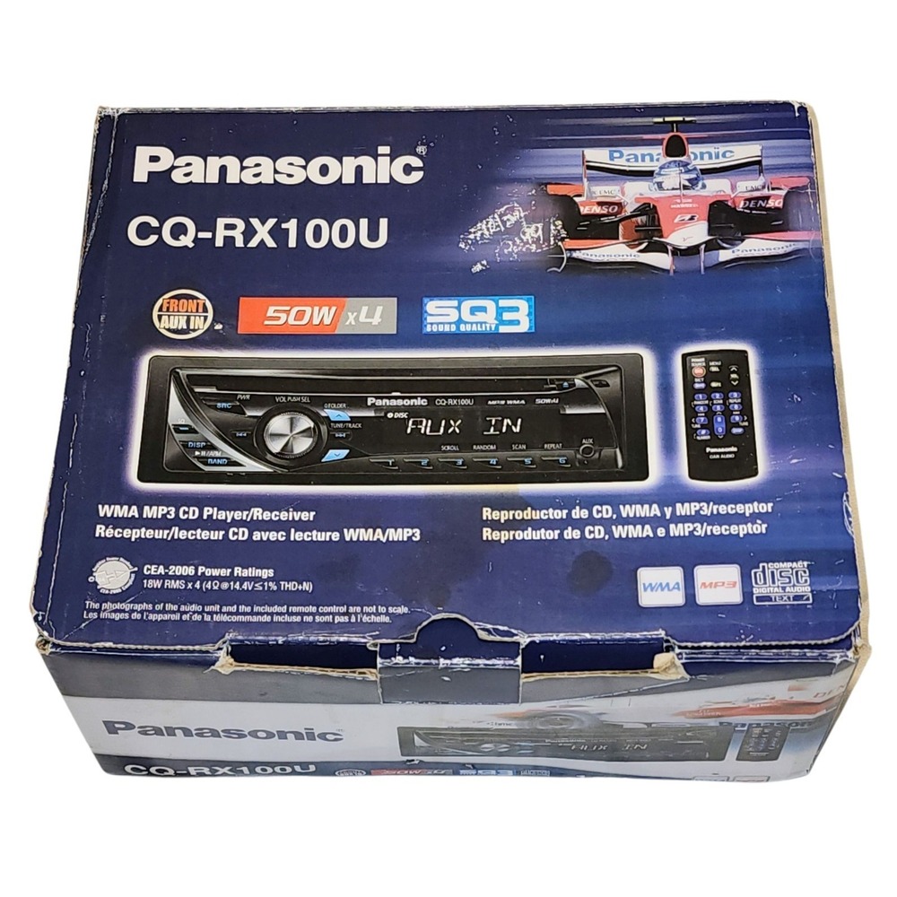 🔥‎ Boxed Panasonic CQ-RX100U WMA MP3 CD PLAYER/RECEIVER Audio Car Stereo 🔥